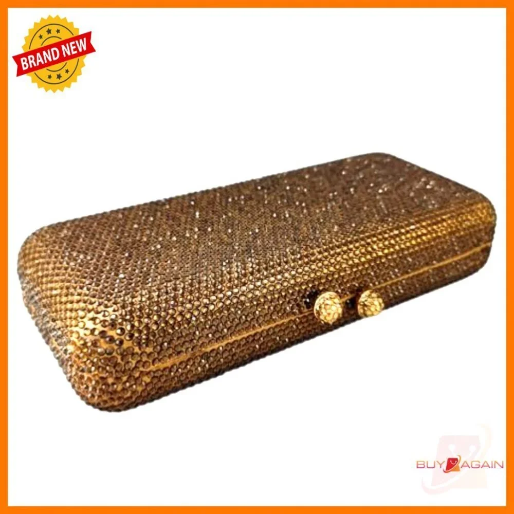 Mini Rhinestone Clutch with Detachable Chain Straps for Formal Events